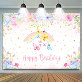 Aquarell Flora Baby Mädchen Prinzessin Geburtstag Hintergrund
